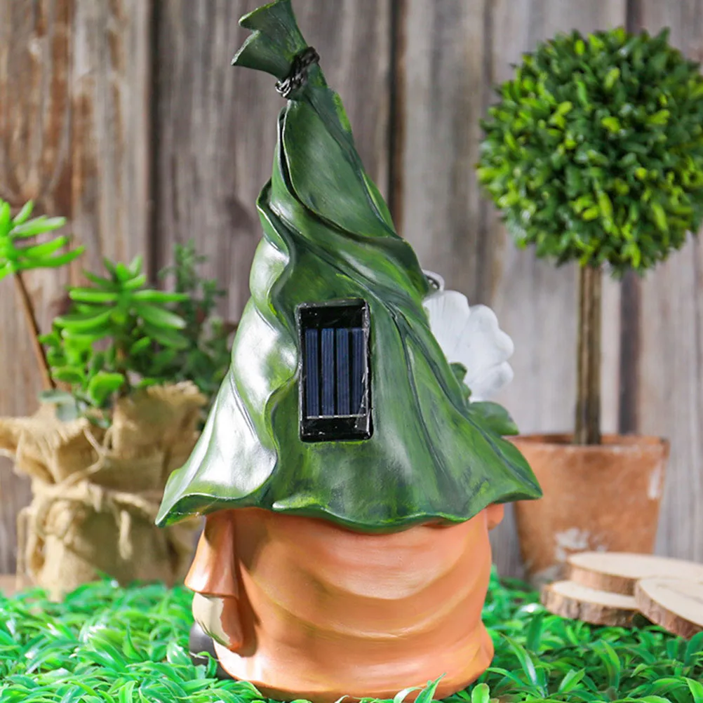 

Dwarf Elf Ornaments Resin Garden Statues Outdoor Decor Lovely Little Man Lawn Solar Light Fashion Design Warm Atmosphere Yard