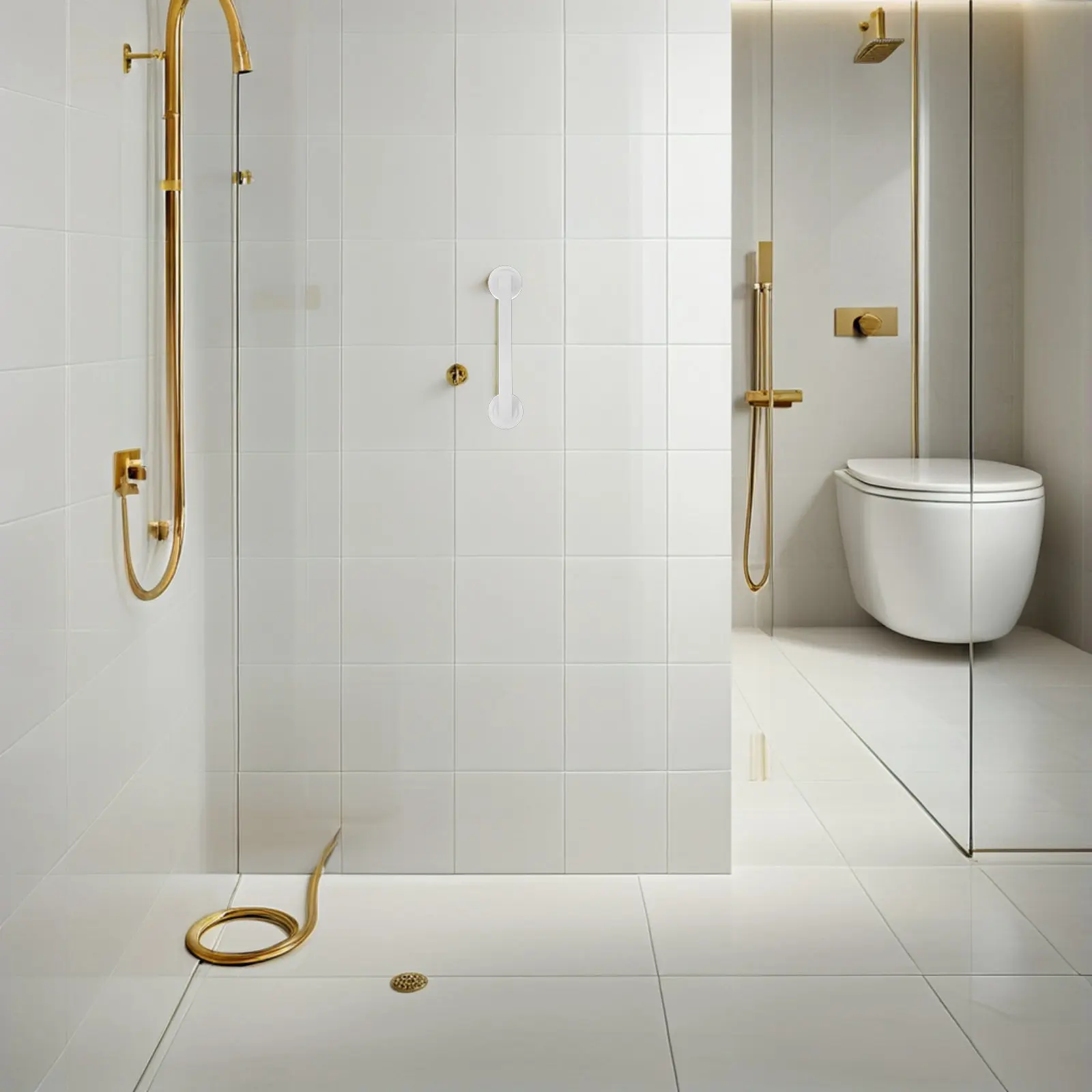 

Большая белая опорная ручка из АБС-пластика для ванной, туалета, душа, для пожилых людей, сверхпрочная, на присосках, для стекла, мрамора, плитки