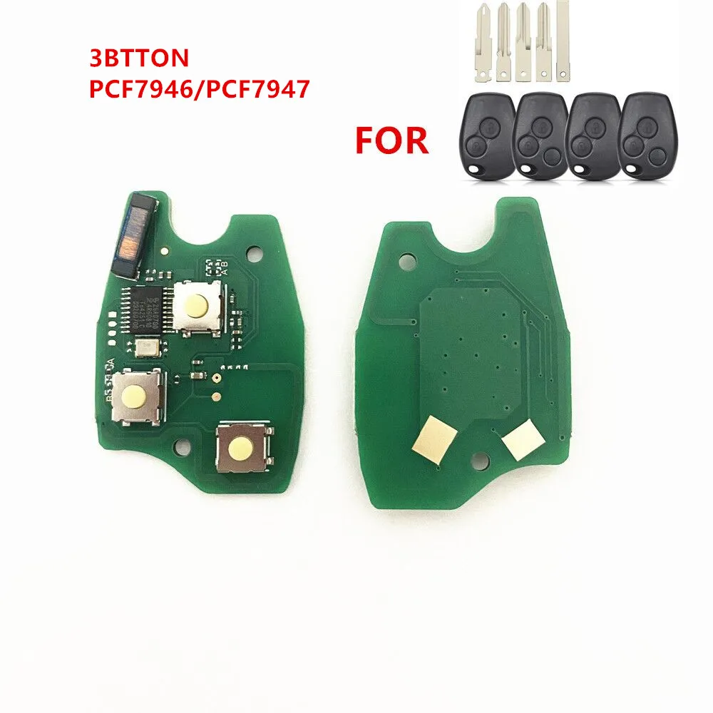 

3Bttuon Car Remote Key Circuit Board Suit for Renault Clio Scenic Kangoo Megane PCF7946 / PCF7947 Chip