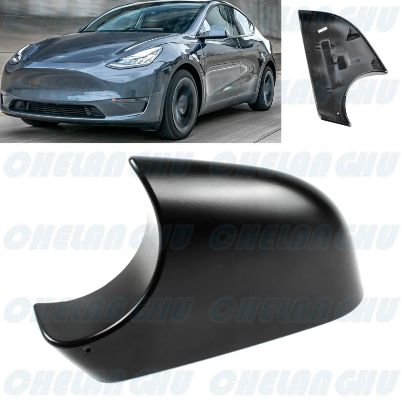 

For Tesla Model Y 2019 2020 2021 2022 2023 Left Side Black reversing mirror bottom shell cover cap car accessories