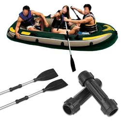 2Pcs Kayak Paddle Boat Oars Canoe Paddles Pole Tube Pipe 28mm Connectors Kayak Accessories Black Plastic Universal Marine