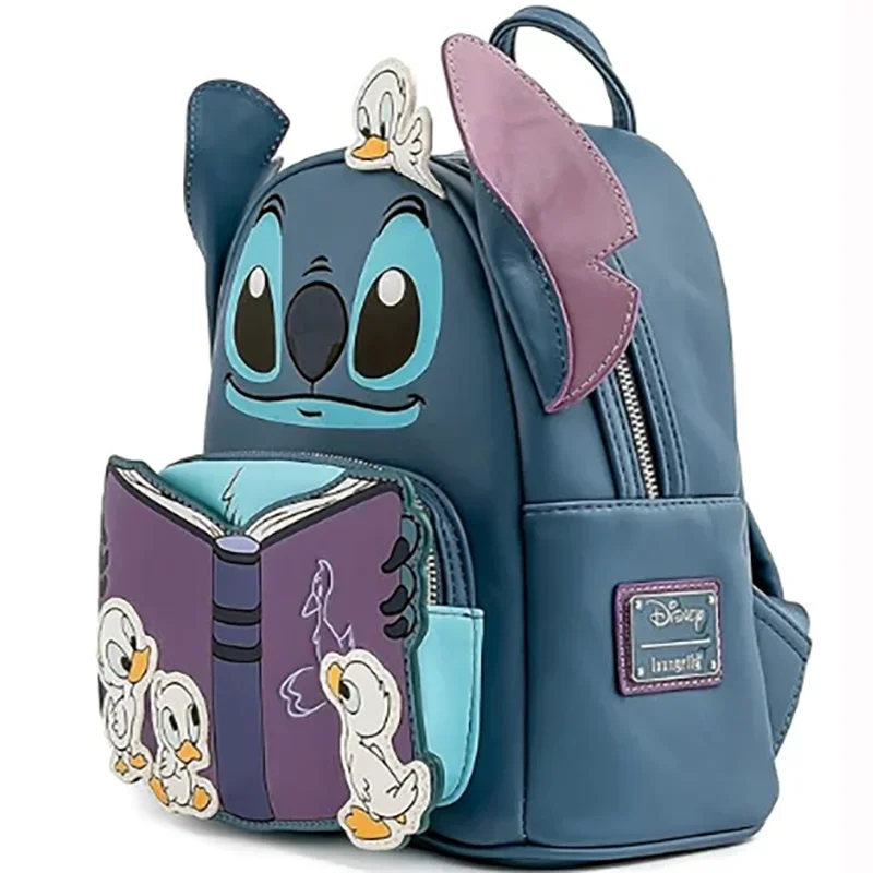 2024 New Loungefly Lilo & Stitch Story Time Mini Backpack Large Capacity Cute Children's Backpack, Student Backpack Gift Blue