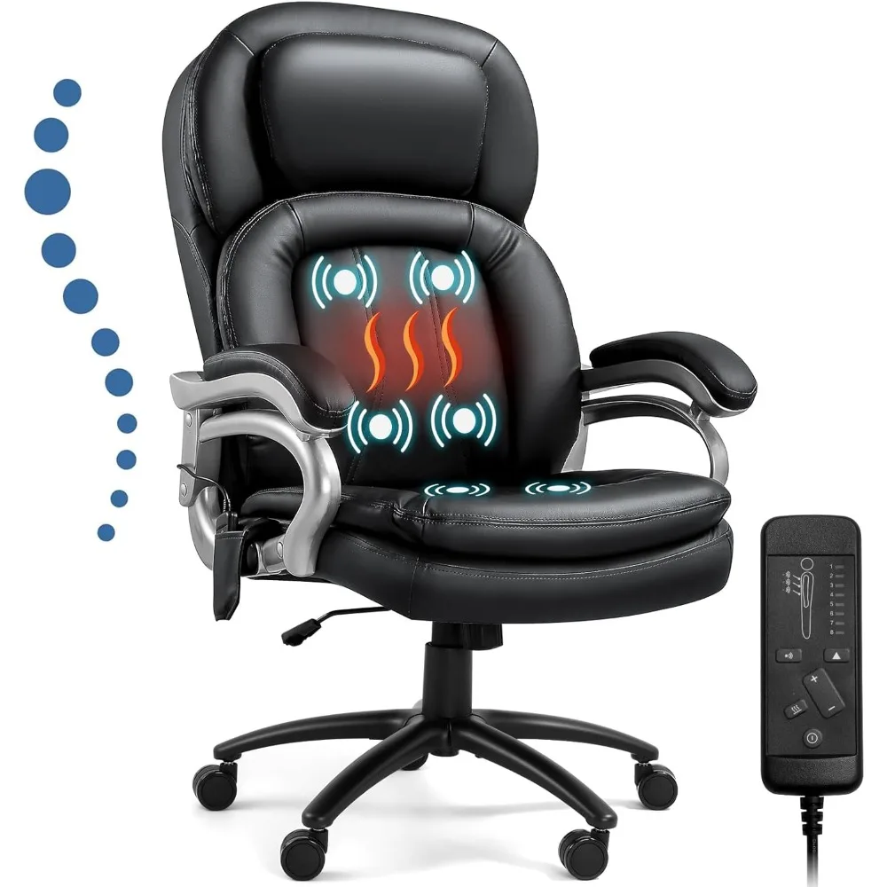 

ergonomic executive massage chair with heat for large and tall individuals up to 500lbs