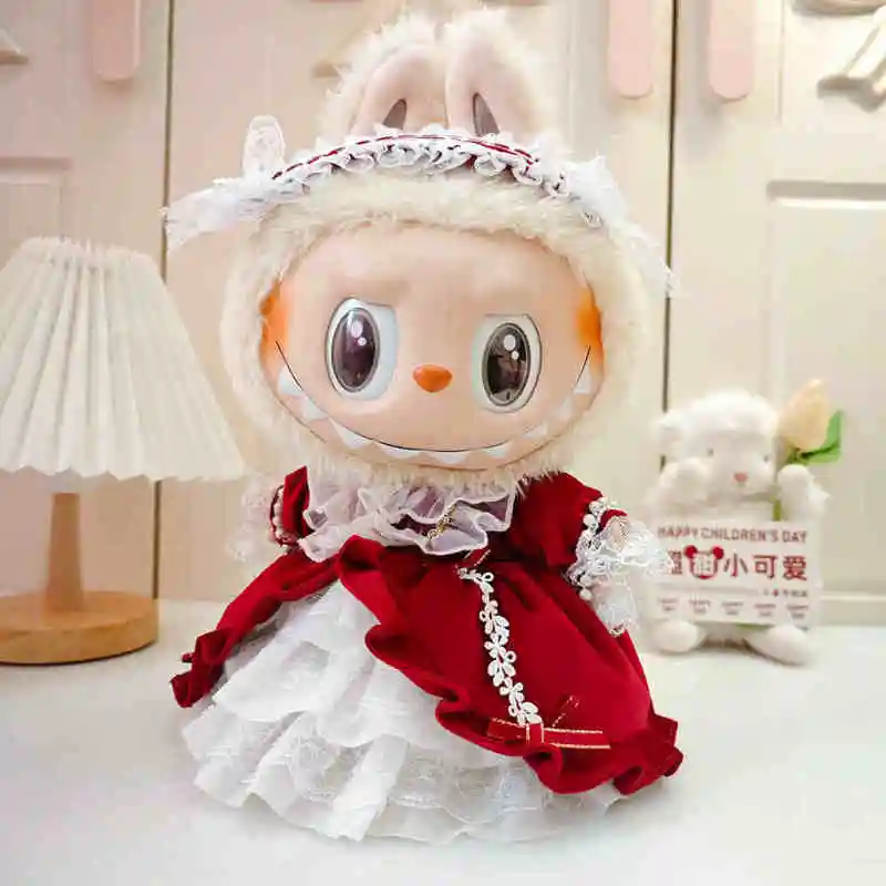 38cm Labubu Clothes Doll Spring Cute Costume Suit Baby Dress Wedding Dress Baby Dress Suit Cute Decorative Small Clothes