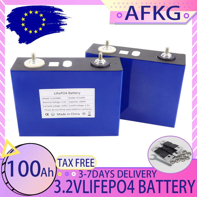 3.2V 350Ah 320Ah 230Ah 100Ah 50Ah LiFePO4 Battery Grade A Battery for 12V 24V 48V RV Golf Cart Marine Solar System EU Stock Excl