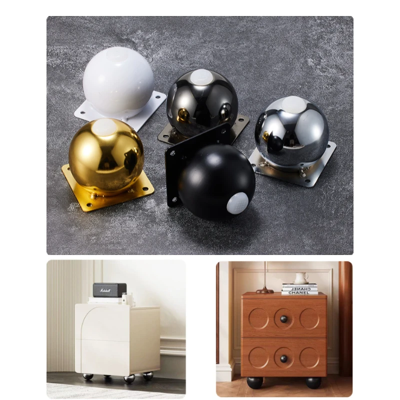 4Pcs Metal Furniture Legs - Polished Heavy-Duty Round Table Legs 10cm, Suitable for Sofas, TV Stands, Coffee Table Bedside Table image 5