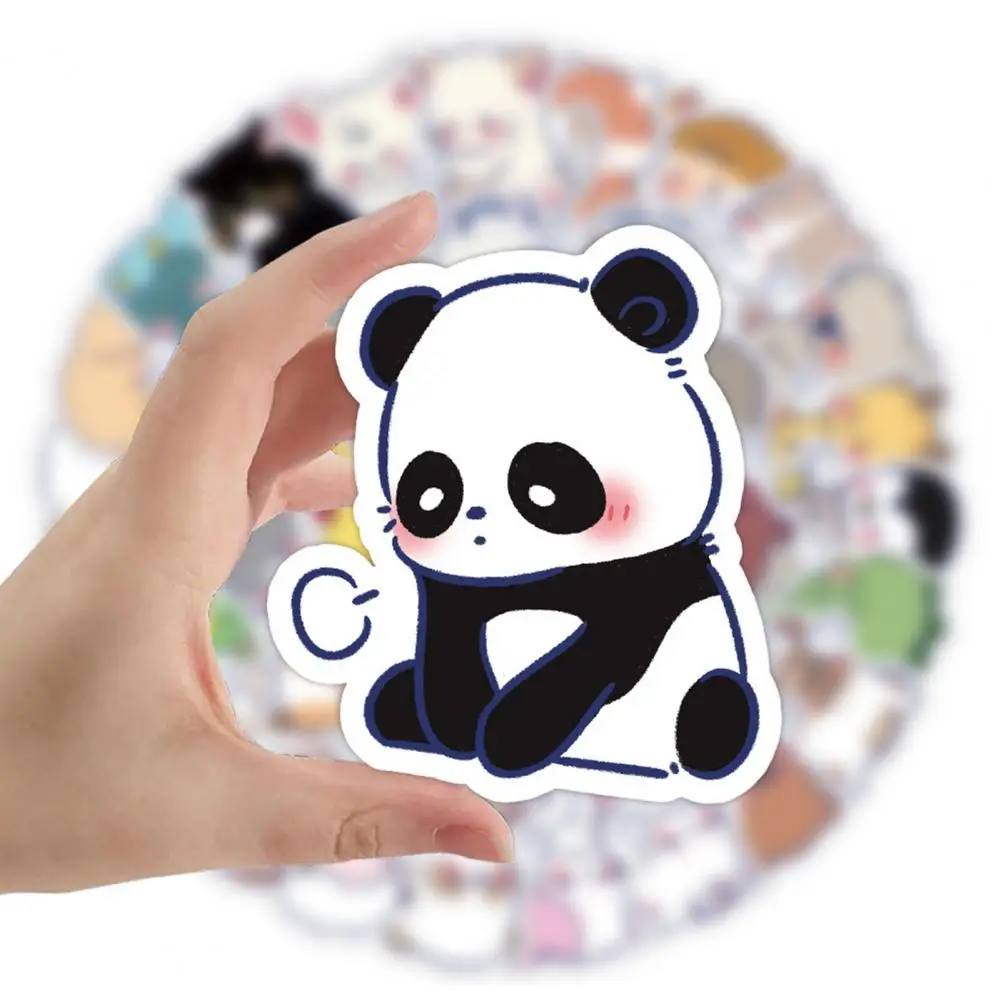 Anti-fade 60Pcs Fashion Animal Pattern Water Cup Laptop Graffiti Sticker Bright Color Panda Sticker Clear Printing   Home Decor