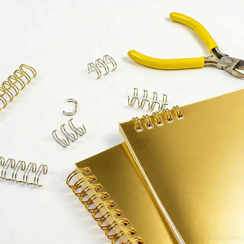 100pcs 3:1 Golden Metal YO Double Coil Calendar Binding Coil Notebook Spring Book Ring Binding A4 Binders Double Wire Binding