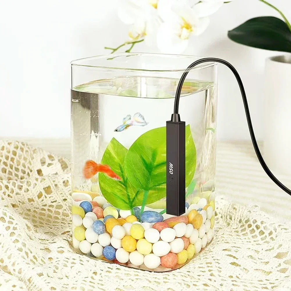 USB Fish Tank Heating Rod Stainless Steel Automatic Temperature Control Suitable for Stable Aquatic Environment