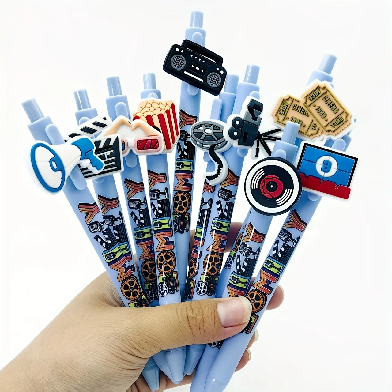 

6pcs/12pcs Portable Movie-Themed Writing Gifts Stationery Movie Ballpoint Pens Quick-Drying Retractable Ballpoint Pens
