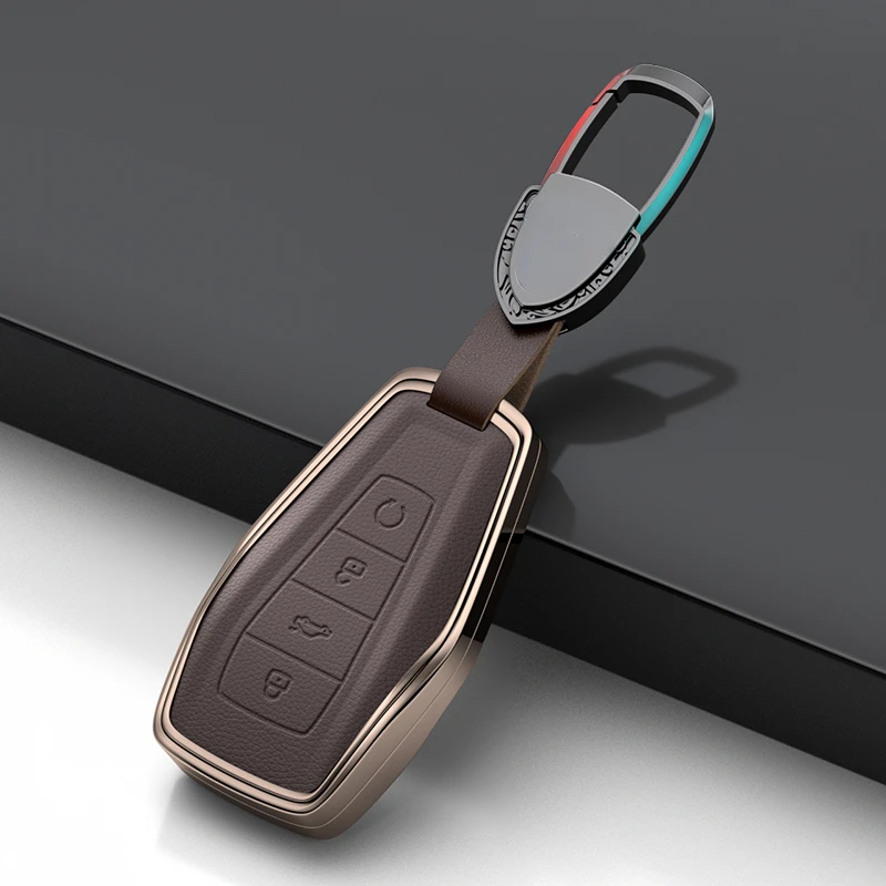 

Suitable For Geely Preface Icon 2021 - 2024 Zinc Alloy + Leather Car Remote Key Case Cover Anti Scratch and Wear-resistantes