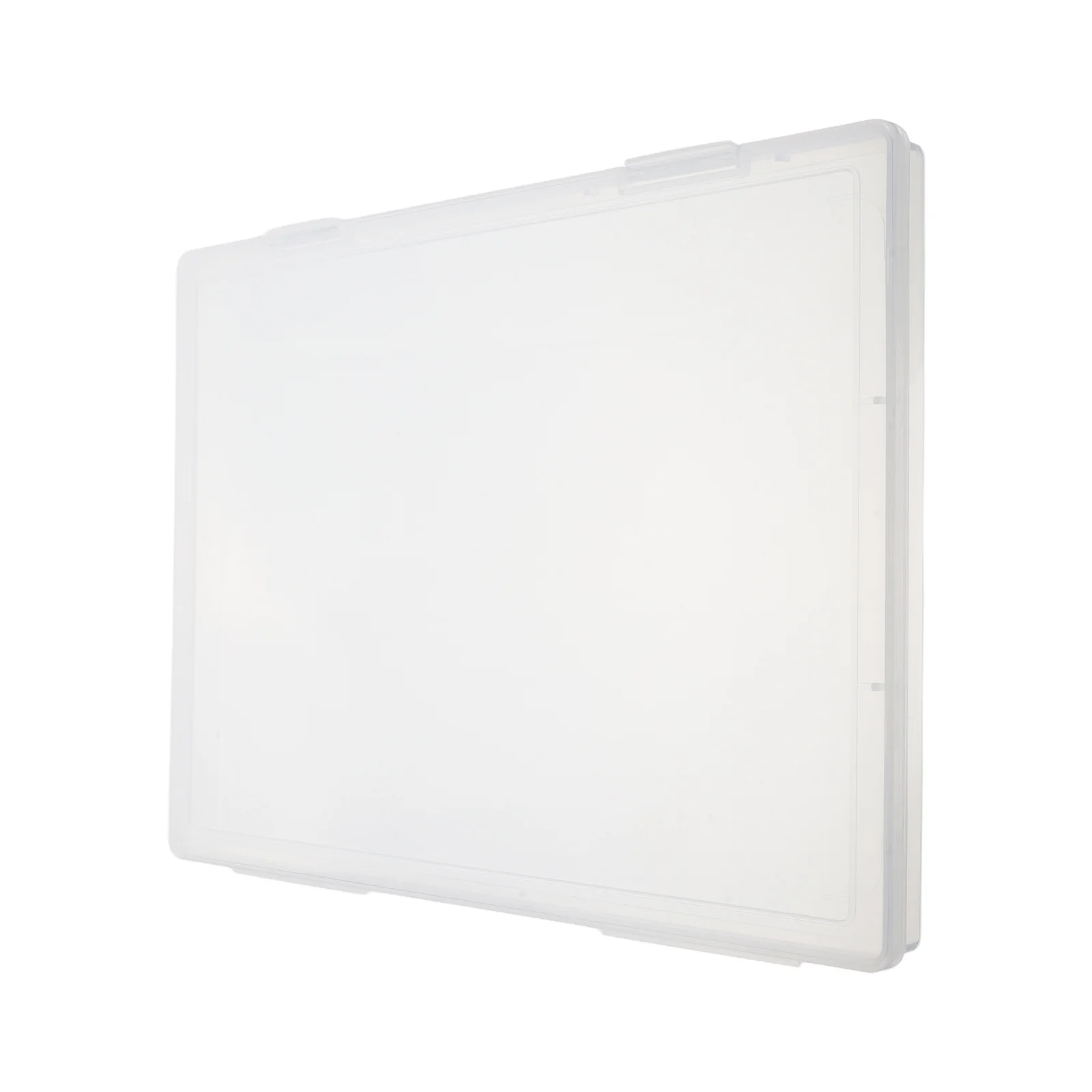 

Rectangular Transparent Plastic Organizer Box Flip Lid Document Storage Container Multi Purpose Case for A4 Papers Crafts