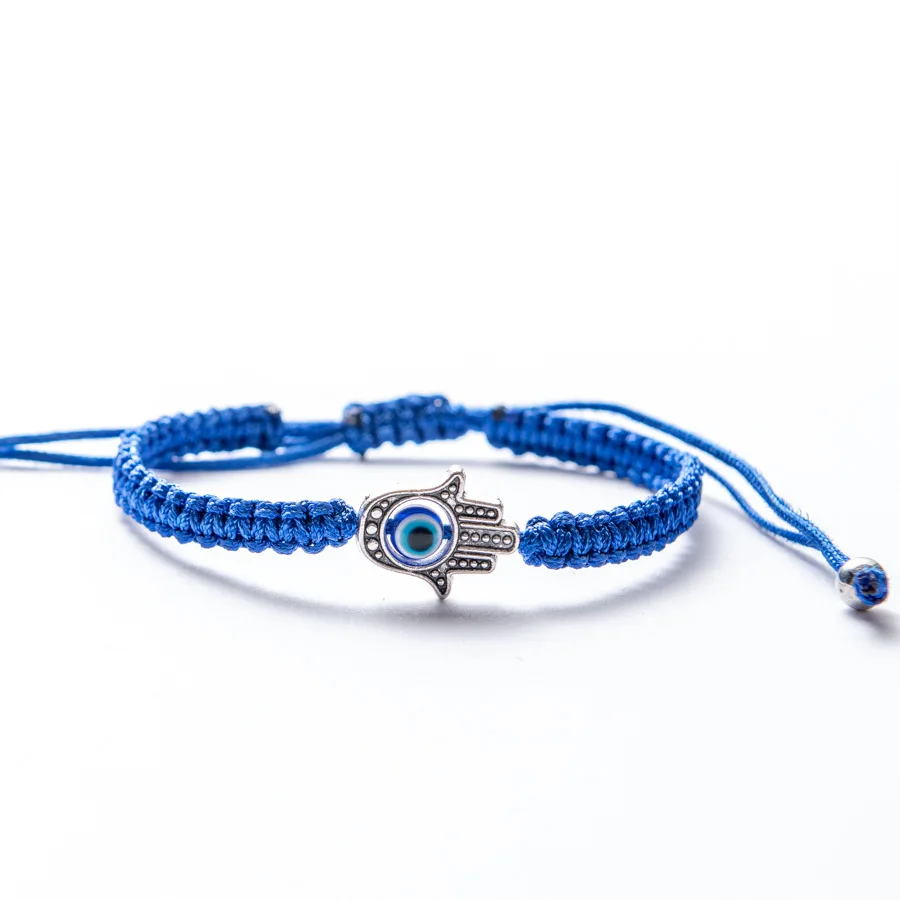 1pc hand geflochtene rot blaue Fadens chnur Seil Armbänder für Frauen Männer böse Augen Glücks wunsch verstellbare Armbänder Paar Armreifen – Detail 6