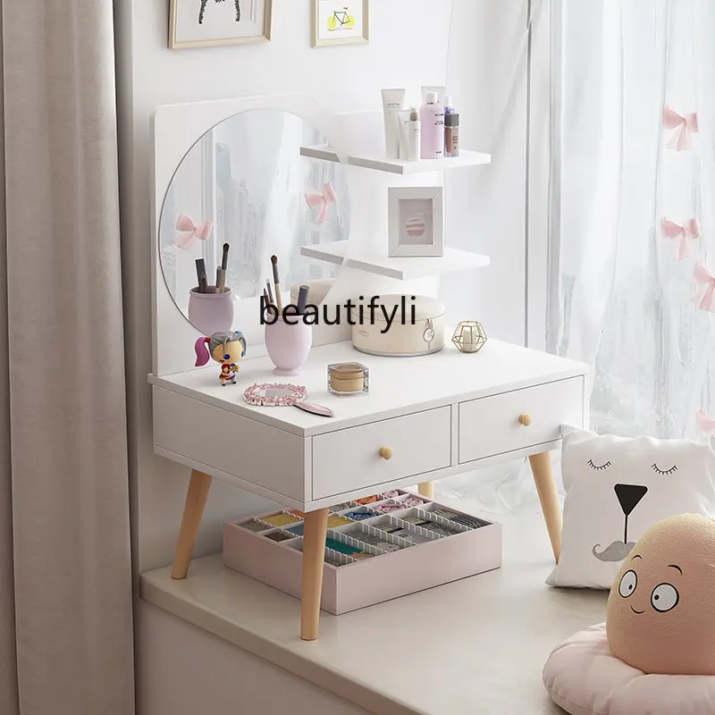 

zq Window Dressing Table Bedroom Sitting Floor Modern Minimalist Makeup Table Small Dresser Floating Window Sill