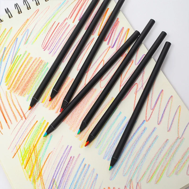 12 Pièces Crayon Arc-En-Ciel,Crayon À Dessiner,Crayon Pour Enfant