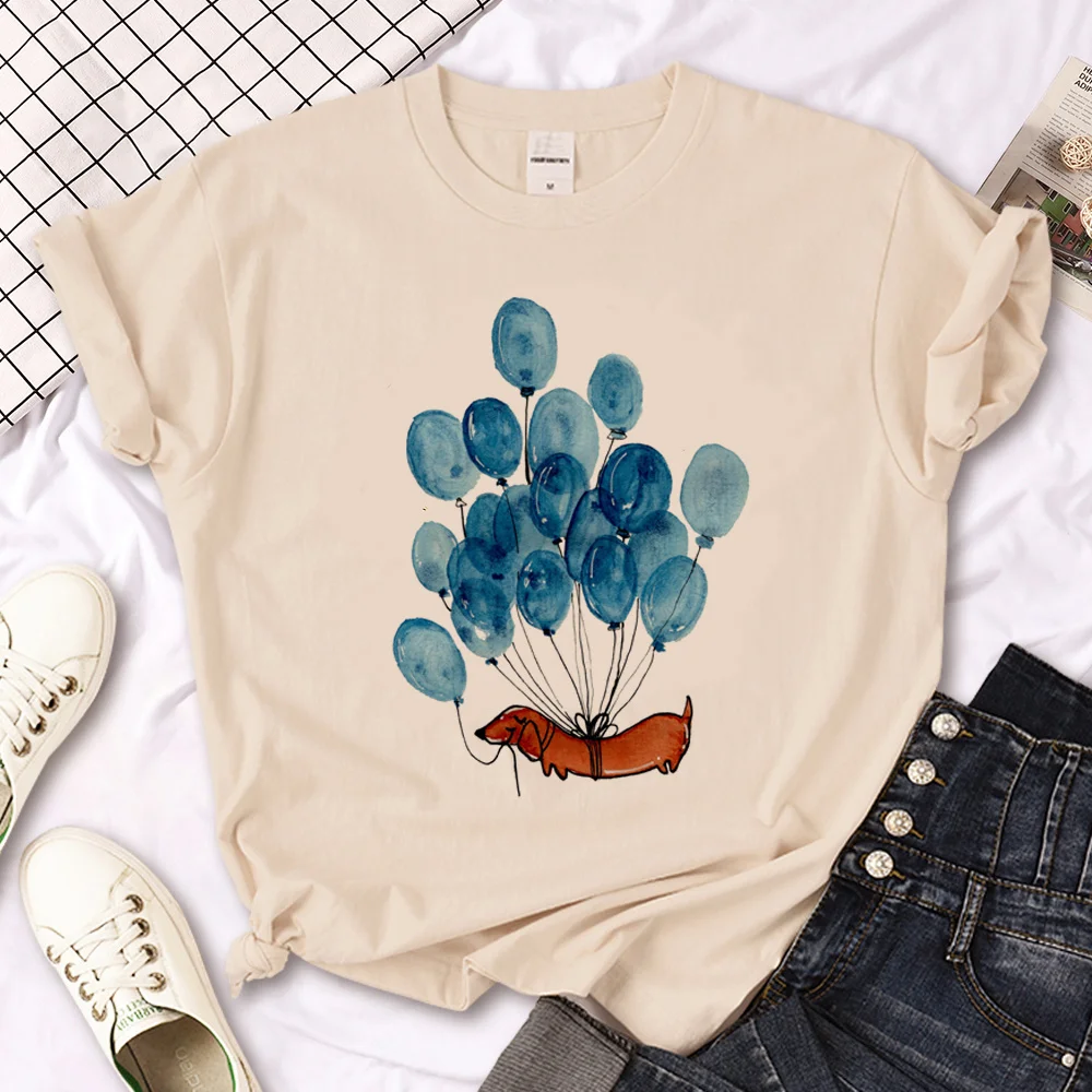 Dachshund t-shirts women funny t shirt female streetwear clothing