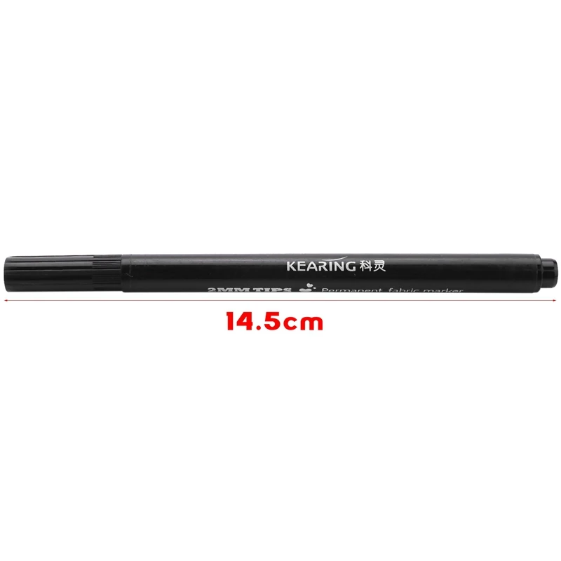 Canetas Marcadores Permanentes, Cores para DIY, Têxtil, Roupas, T-Shirt, Sapatos, Preto, 8 Pcs