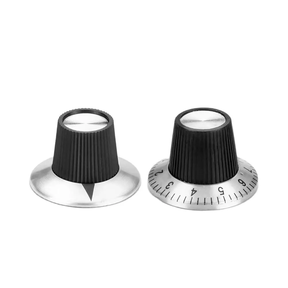 DAIERBUM 5PCS Chrome Top Vintage Guitar AMP Amplifier Knob 24x14mm Arrow Indication Knob For 6.35MM Shaft Effect Pedal Knob