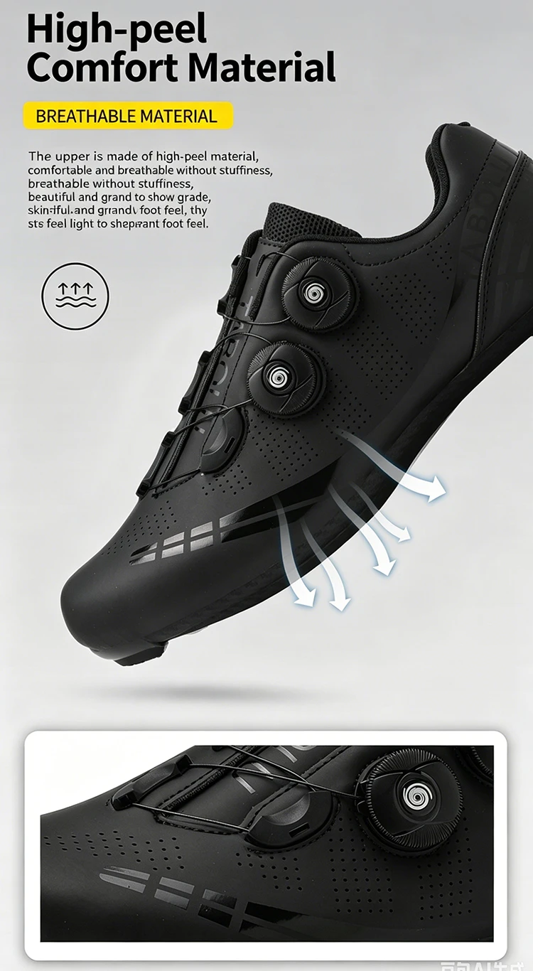 Professionelle MTB Mountainbike-Schuhe für Herren, Atmungsaktive SPD-Rennradschuhe, Damen SPD-Klickschuhe für Radfahren – Detail 7