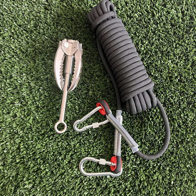 

4-Claw Folding Stainless Steel Grapple Hooks with 10m Rope for Outdoor Survival Camping Hiking Tree & Mountain Climbing