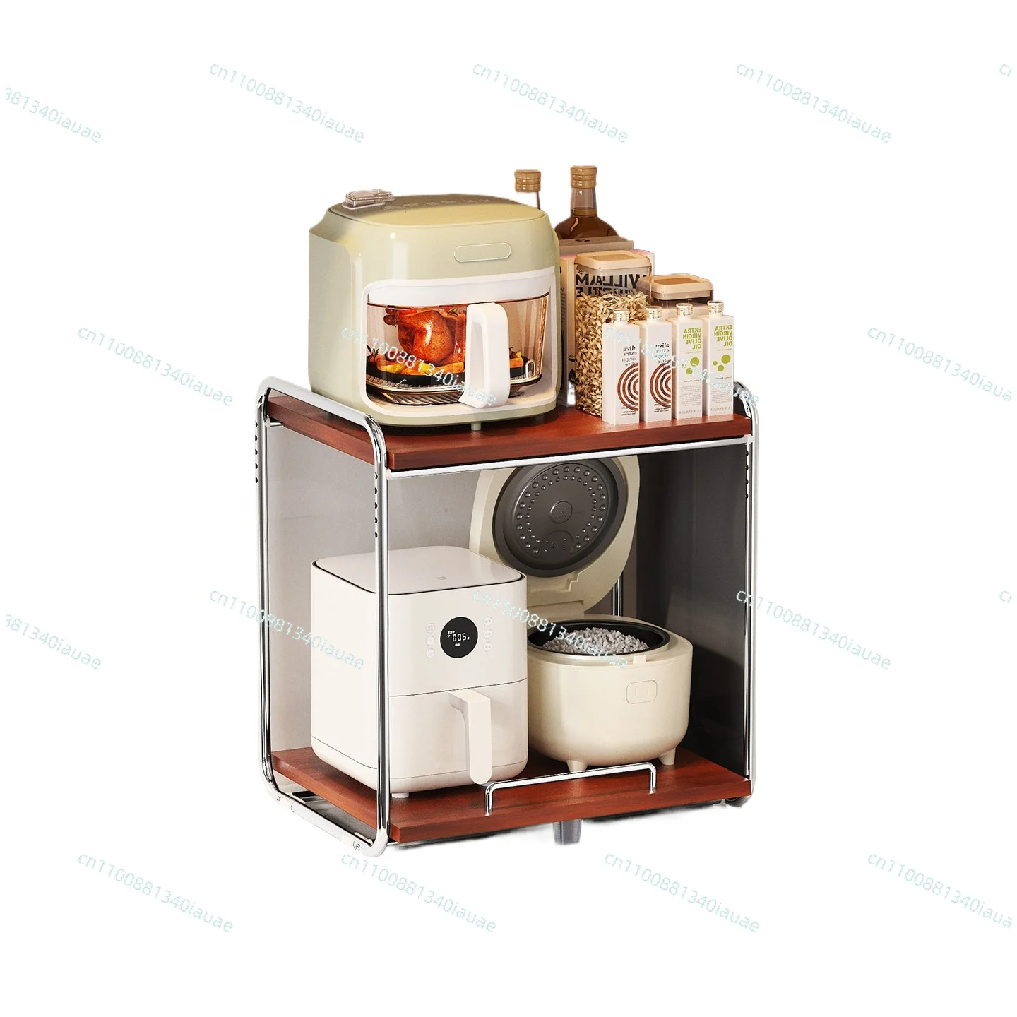 

Kitchen Rice Cooker Rack Countertop Pull-out Air Fryer Layered Multifunctional Microwave Oven Storage Shelf