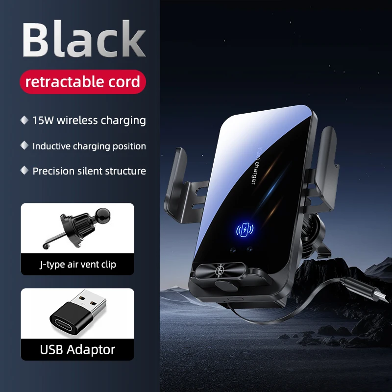 Wireless charger 66W fast charging station for car Auto-clamping with swivel vent  Bear for iPhone Samsung Andriod phone