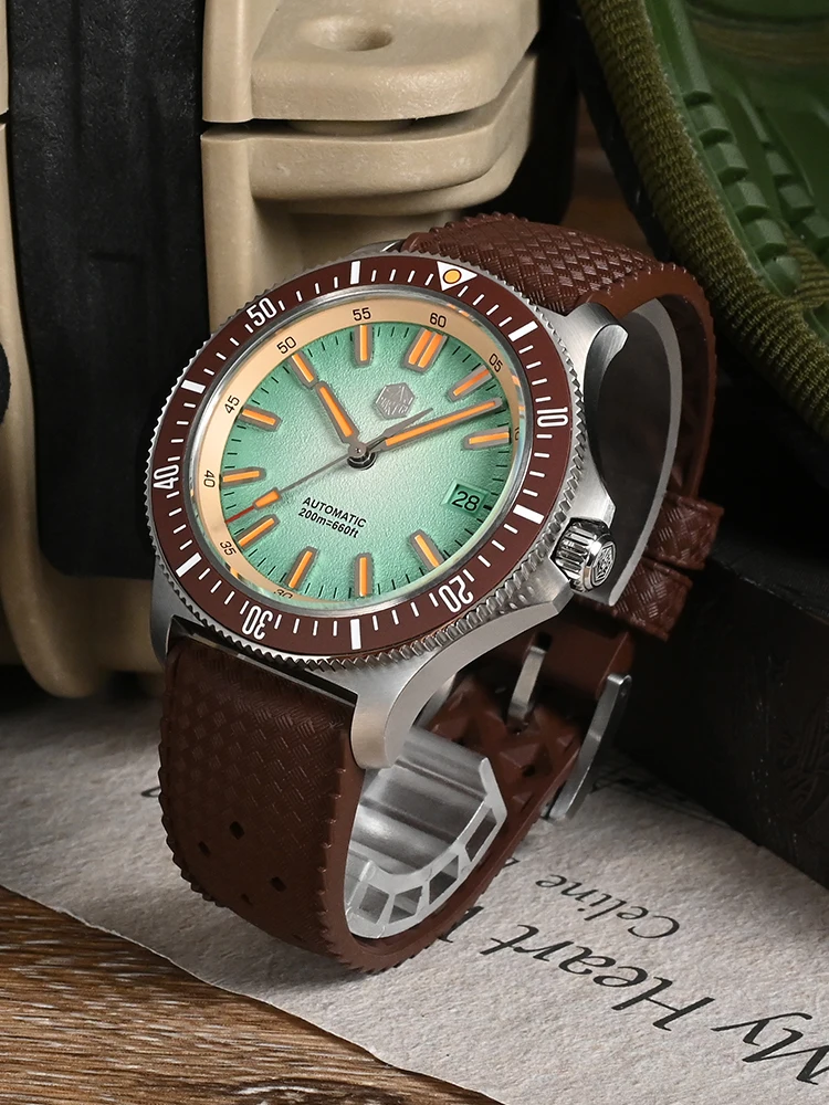 San Martin oryginalny 40mm NH35 męski zegarek mechaniczny 3H data AR szafirowy kryształ 20Bar nurkowy Relogio Luxo Masculino moda SN0118