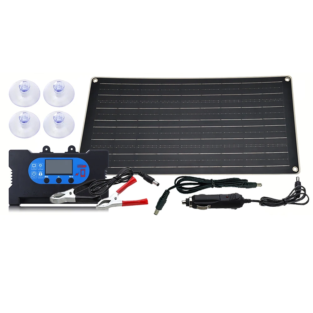

Dual-chip Solar Controller Efficient Charging Kit As Shown In The Picture 40W Solar Panel Comprehensive Accessory Kit