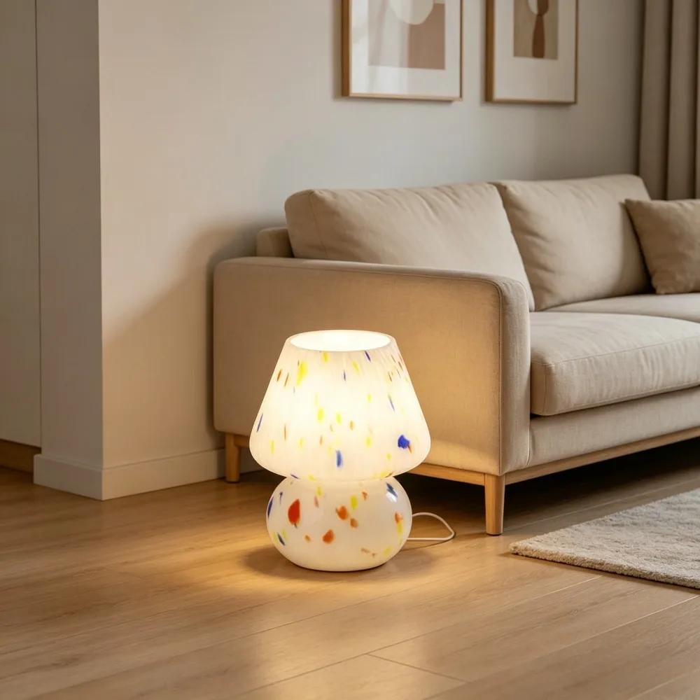Glass Mushroom Lamp Nordic Internet Famous Style European Living Room Bedside Ambience Lamp
