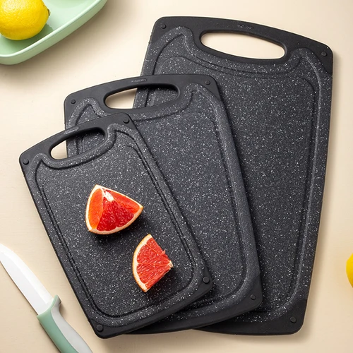 대리석 패턴 3 피스 플라스틱 도마 세트, 가정용 도마 세트, 걸이식, 미끄럼 방지, 두껍고 분류된 절단  Best5