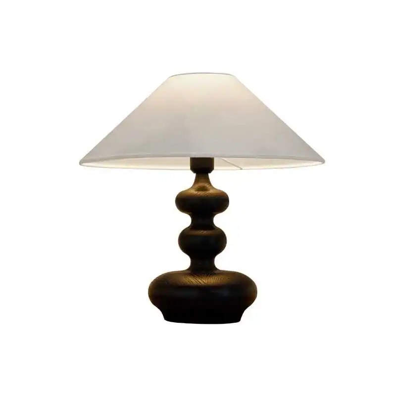 

French medieval ash wood annual ring table lamp American retro new Chinese style silent wind living room bedroom bedside