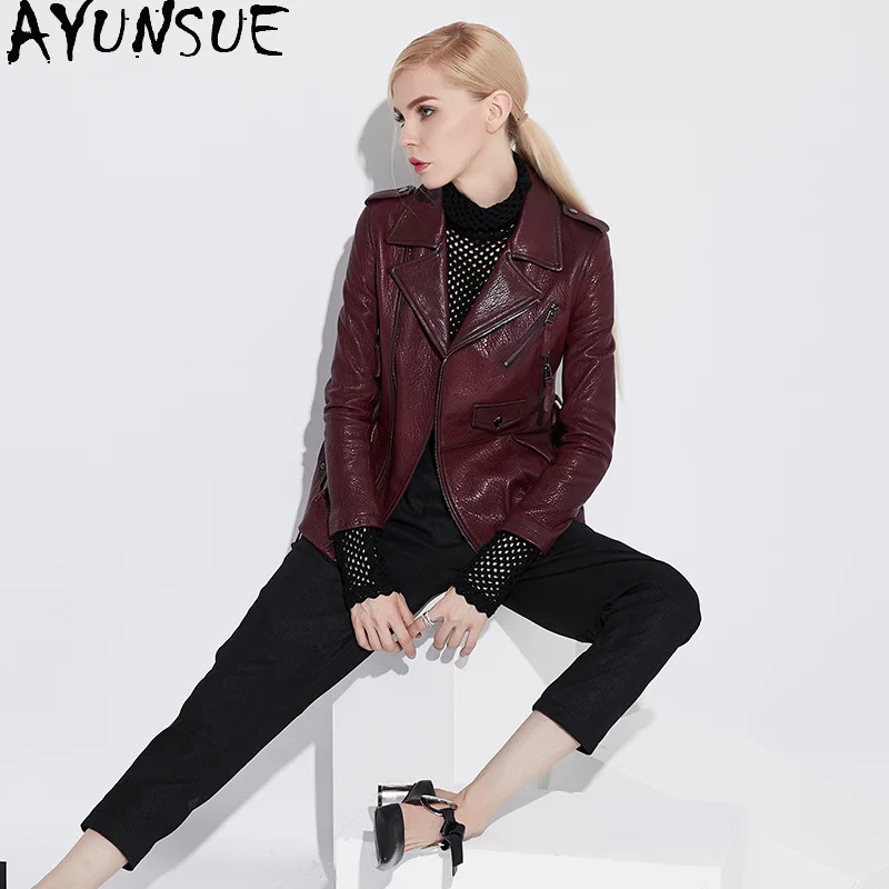 AYUNSUE veste en cuir véritable femmes vestes De moto printemps automne vêtements 100% peau De mouton femmes manteaux 2025 Jaqueta De Couro
