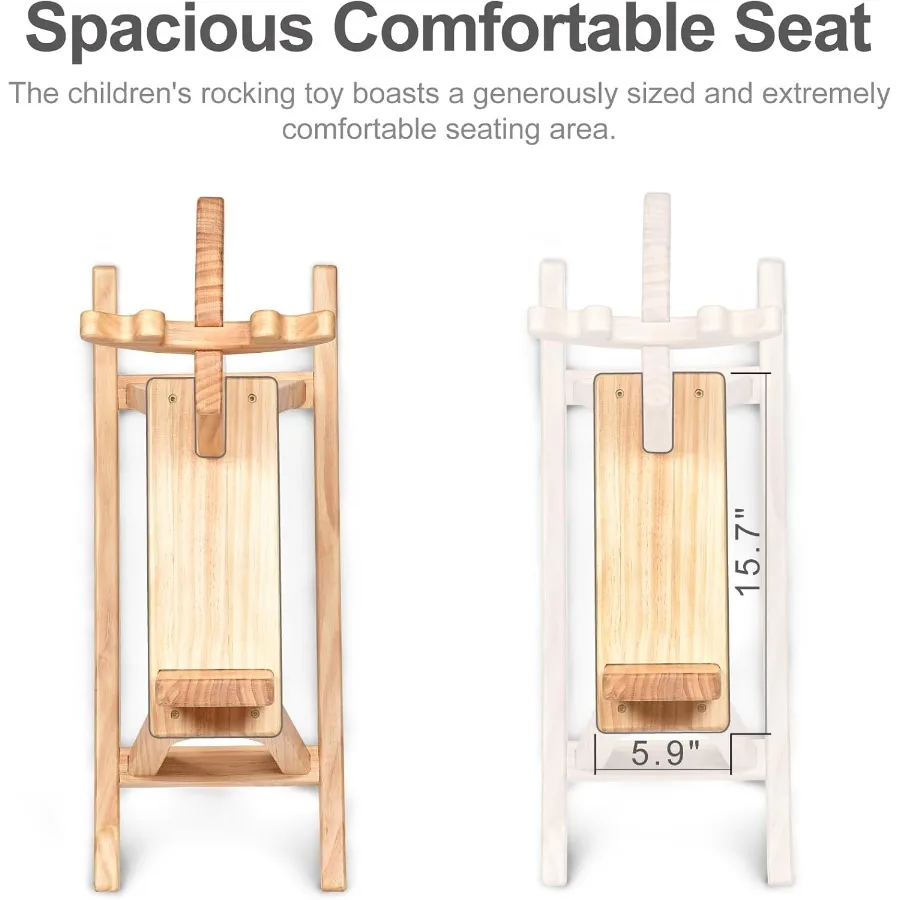 Cavallo a dondolo in legno per bambini Ride On Toy Rocker per bambini Renna a dondolo con schienale Ideale per compleanno, Natale, regalo di compleanno