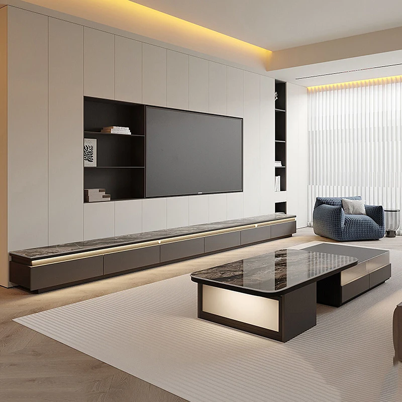 حامل تلفاز فاخر مصمم للترفيه منظم تخزين عالمي طاولة تلفزيون أدراج حديثة أثاث منزلي إسكندنافي أرشيفادوريس