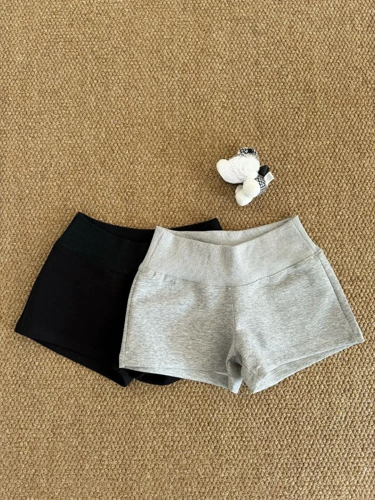 Pantalones cortos deportivos ajustados informales estéticos para mujer, pantalones finos de cintura baja Vintage de diseño para mujer, pantalones Retro elegantes para chica, novedad