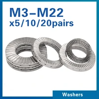 20/ 10/ 5 pares (2 piezas pegadas) arandelas autoblocantes cuña genuina acero inoxidable Dacromet M3 M4 M5 M6 M8 M10 M12 M14 M16 M18 M20 M22