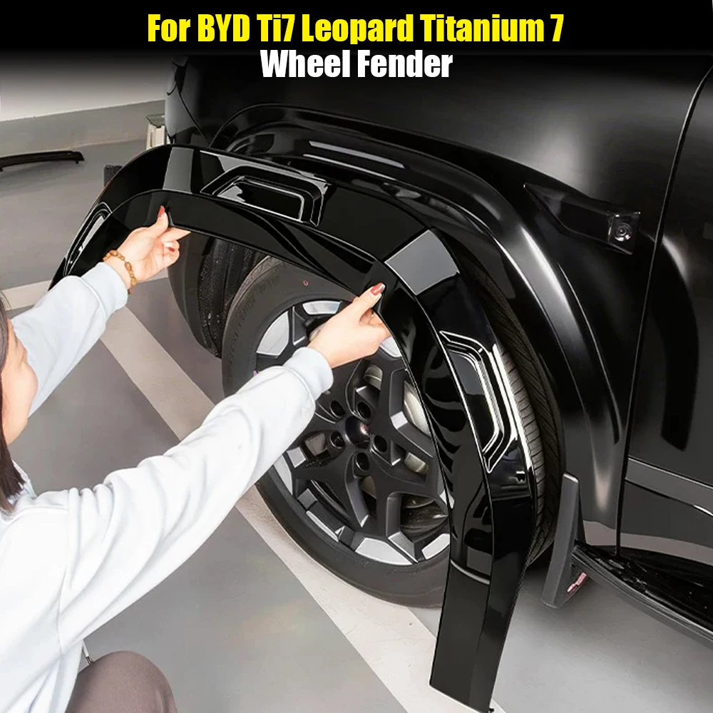 

For BYD Ti7 Leopard Titanium 7 Front & Rear Wheel Fender Flare Mudguards Mud Splash Guards Wide Wheel Eyebrow Protector Molding