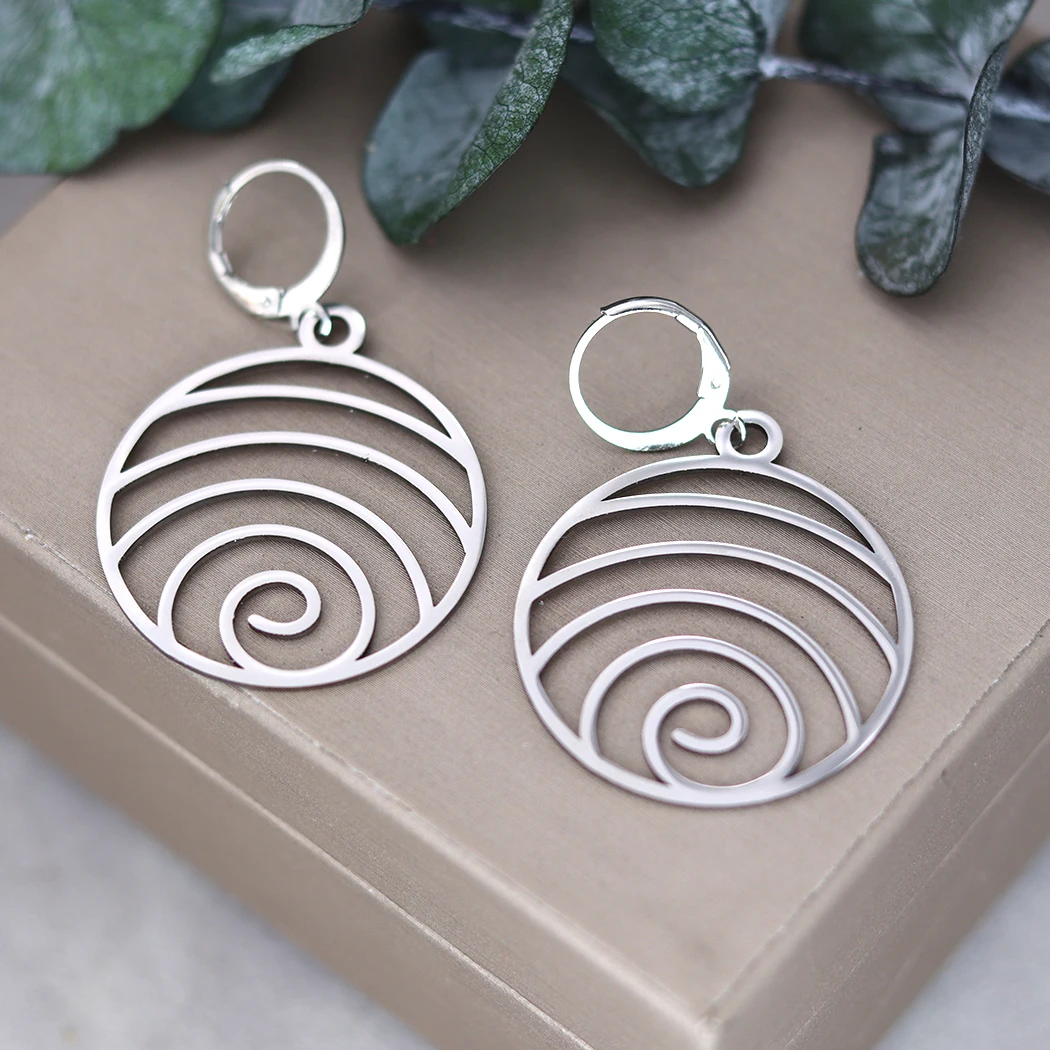 Chandler Stainless Steel Hollow Spiral Earrings Vortex Earrings Party Accessories for Men and Women