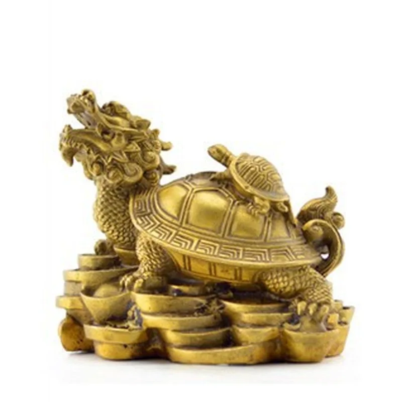 Copper dragon turtle ornaments, ingot dragon turtle, gourd dragon turtle, home decor, handicrafts, copper figurines