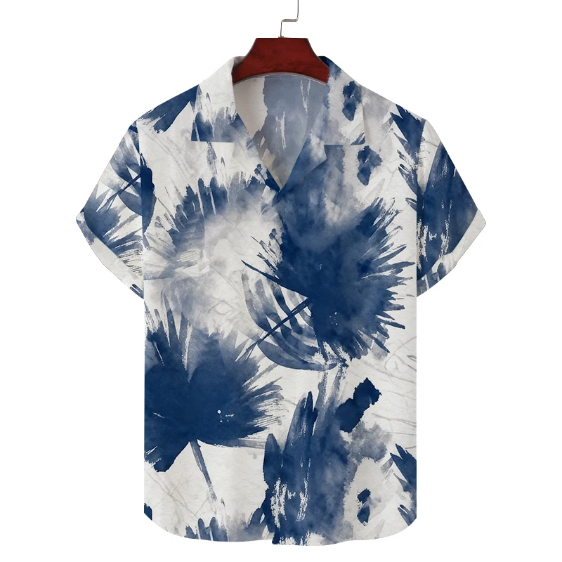New short-sleeved men's shirt with personalized striped design, casual commuting fashion, versatile fabric, soft and breathable