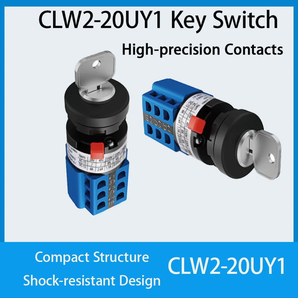 CNTD CLW2-20UY1 Cam Switch Key Operated Rotary Switch 20A AC690V IP65 Single Hole Mount Industrial Changeover Switch