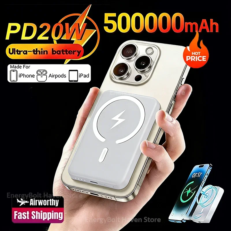 Nouveau 50000mAh batterie externe sans fil magnétique PD 22.5W charge rapide batterie externe Portable pour Magsafe pour iPhone Samsung