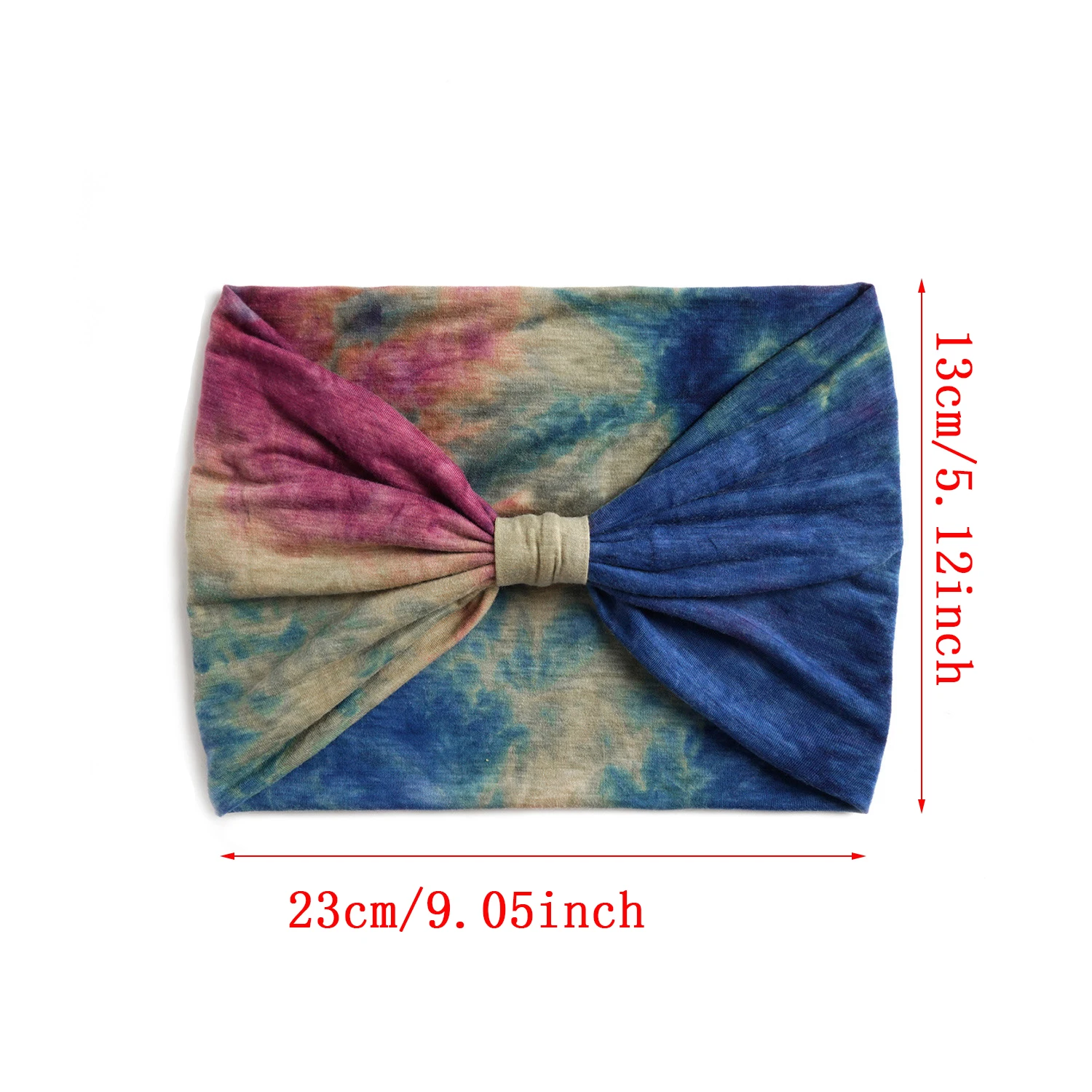 Tie Dye Wide Knotted Headbands for Women Vintage Turban Headwrap Girls Hair Bands Accessories Elastic Bandanas Headscarf