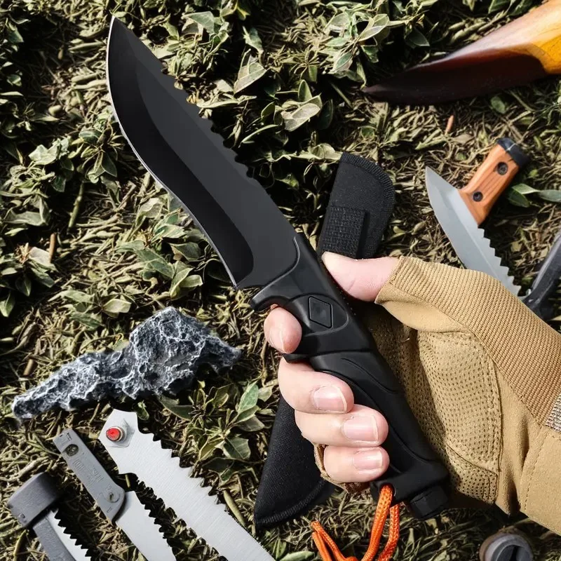 Outdoor knife, straight knife, portable mini knife, outdoor portable meat eating knife, camping fishing knife, sharp fruit knife