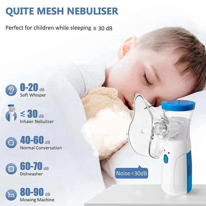Obrázek 3: Kapesní přenosné autoclean inhalovat nebulizer pletivo atomizér tichá inhalátor nebuliser inhalator pro dospělý děti nebulizador