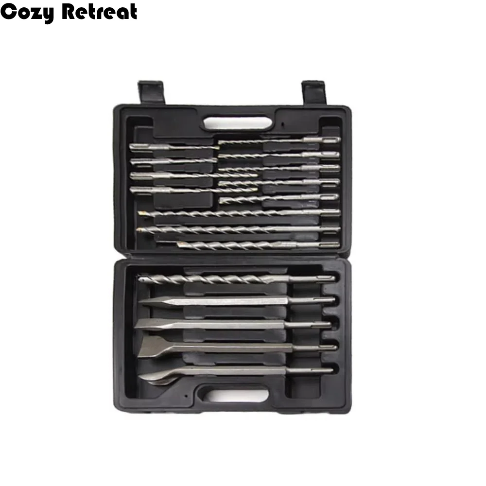 sdsプラス電動ハンマードリルビットセット-クロム鋼ヘビーデューティドリルビット-スクエアハンドル-フラットロータリーハンマービット