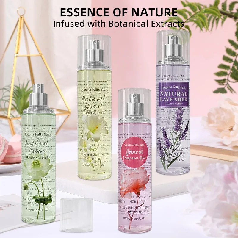 150ML Natural Fragrance Spray Fresh Floral Scent Linen Clothing Mist Long Lasting Lotus Elegant Soft Clean Aroma Premium