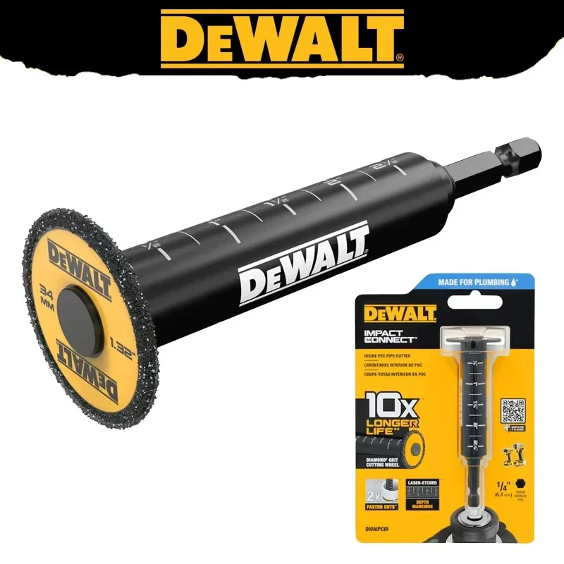 DEWALT DWAIPCIR Impact Connect PVC-Rohrschneider 34 mm mit Skala innen, Hilfsschneidwerkzeug, Aufsätze, Säge