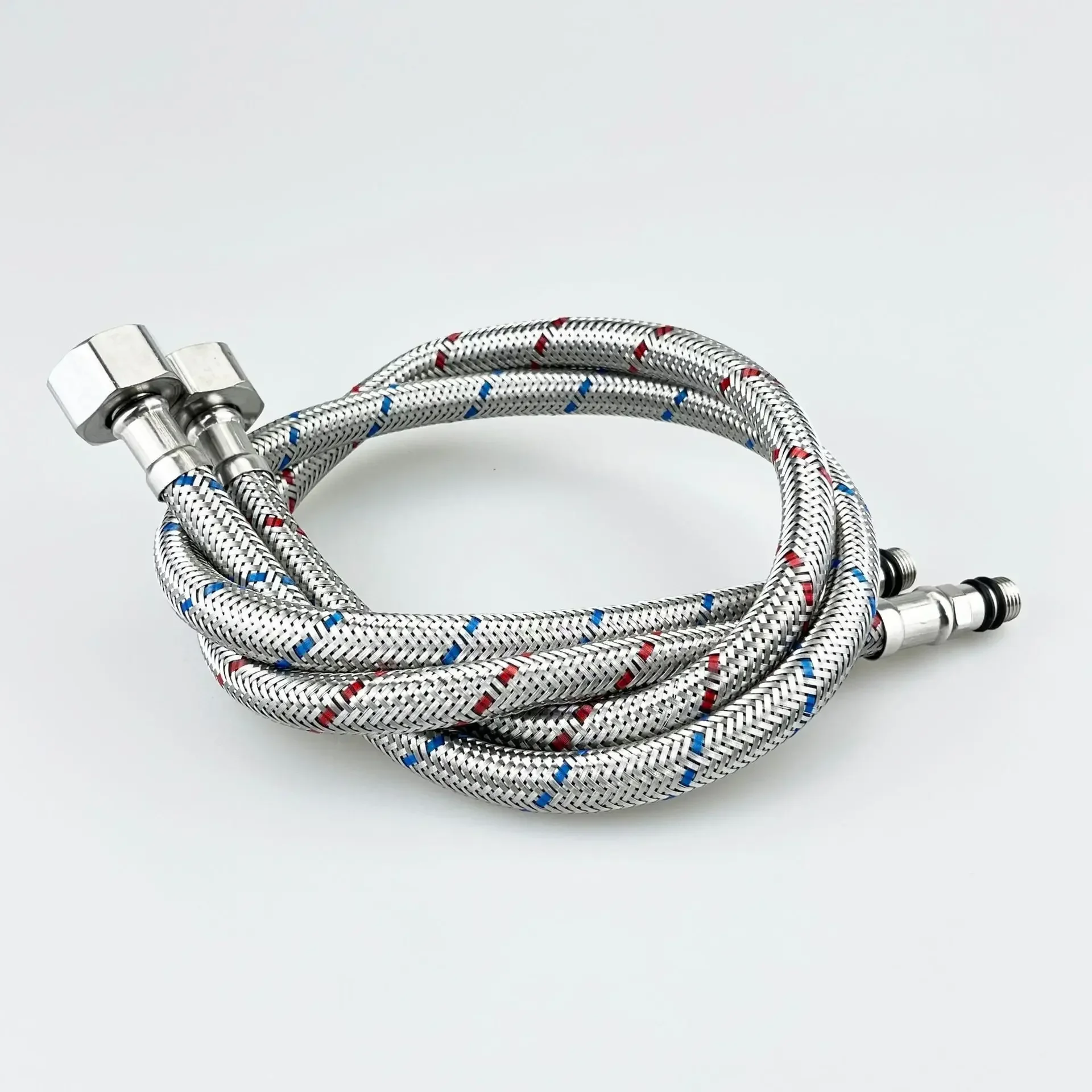 Bath Hot and Cold Water Kitchen Sink Faucet Hoses G1/2 G3/8 G9/16 60cm 1 Pair Stainless Steel Flexible Quality Water Inlet Hoses