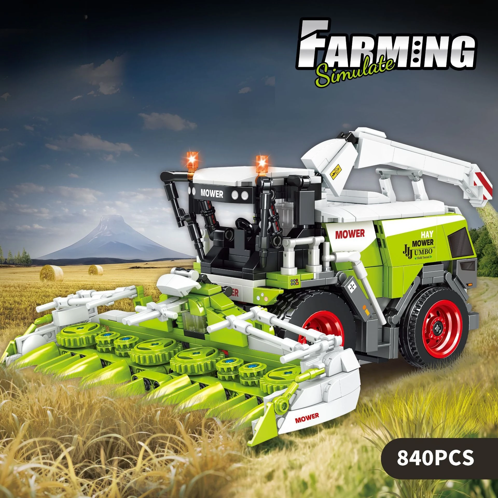 

Hay Harvester Tractor Engineering Vehicle Model Building Blocks Agricultural Machinery Assembled Bricks Kid Toy Birthday Gift
